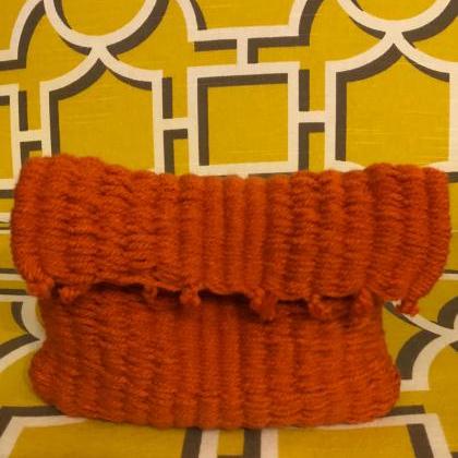 Handmade Dark Orange Handbag Or Purse