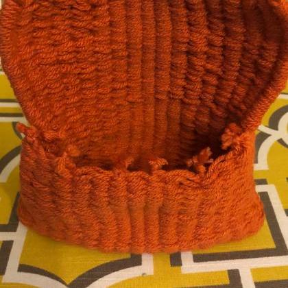 Handmade Dark Orange Handbag Or Purse